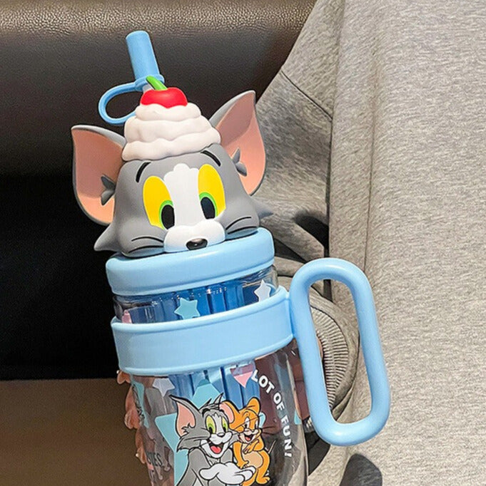 Homero Cute Cartoon Kids Water Bottle with Straw - 1060ml Capacity