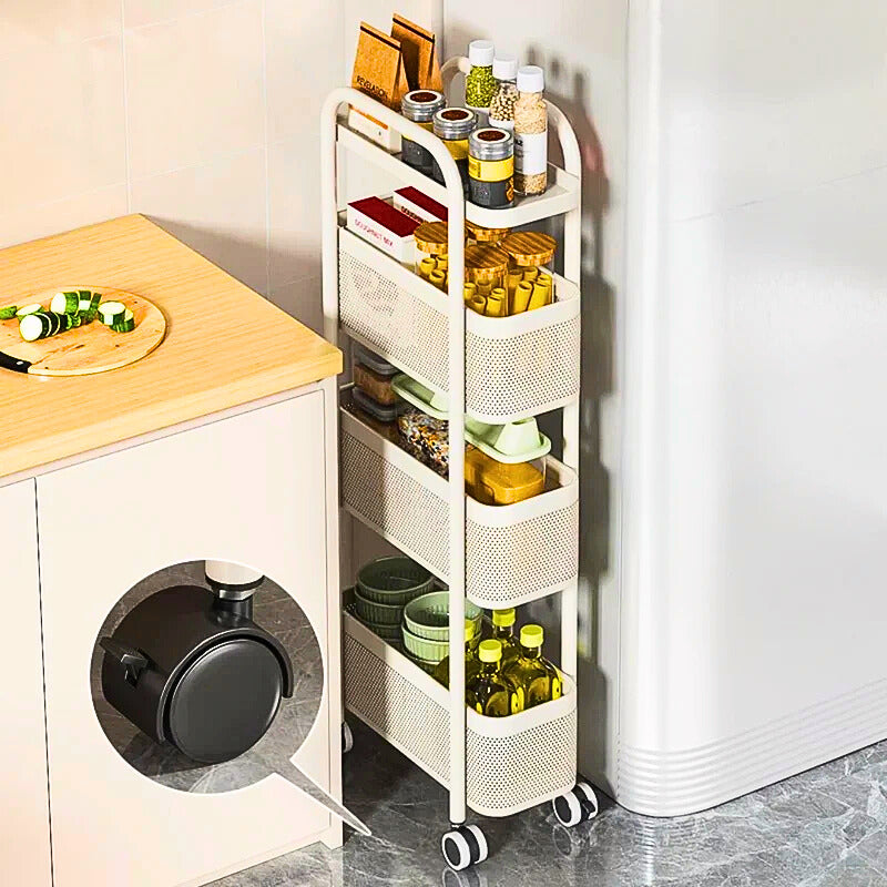 Homero Multipurpose 4-Layer High Quality Plastic Narrow Gap Storage Trolley