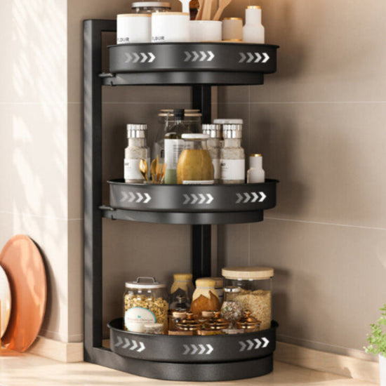 Multifunction Countertop Rotating Carbon Steel Multi-Layer Adjustable Kitchen Rack
