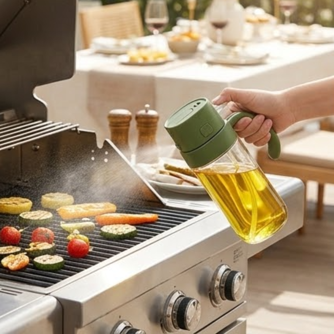 2 in 1 Kitchen Oil Spray Bottle with Pour Spout