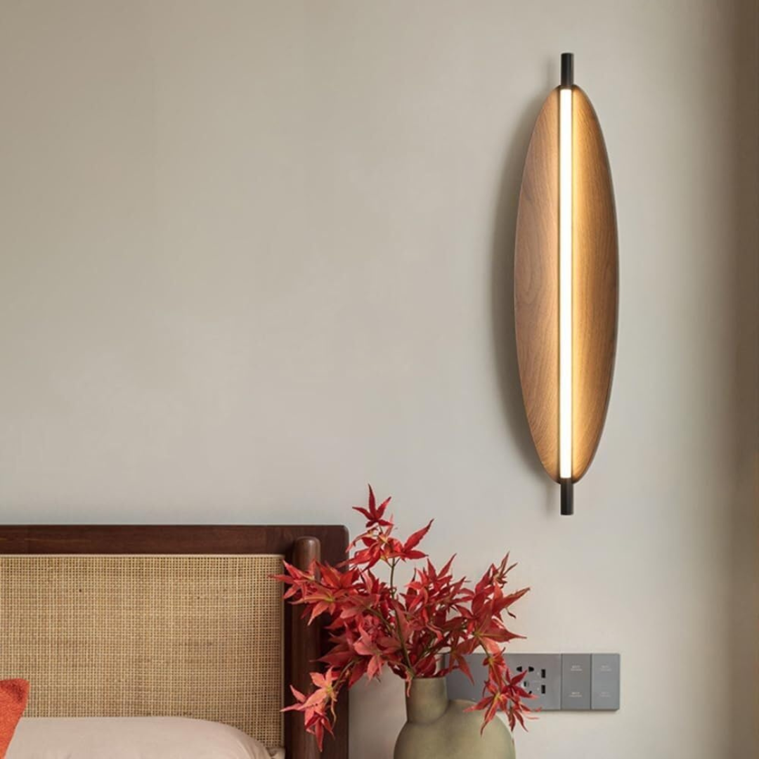 HOMERO Brown Leaf Design Modern LED Wall Lamp