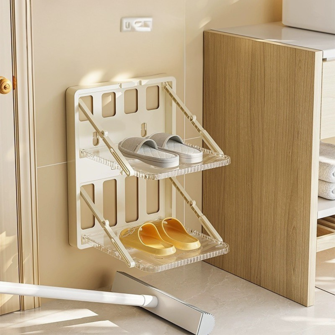 Foldable Wall-Mounted Shoe Rack and Organizer