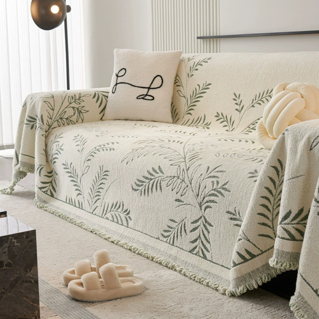 Elegant Reversible Anti Slip Chenille Fabric Sofa Cover