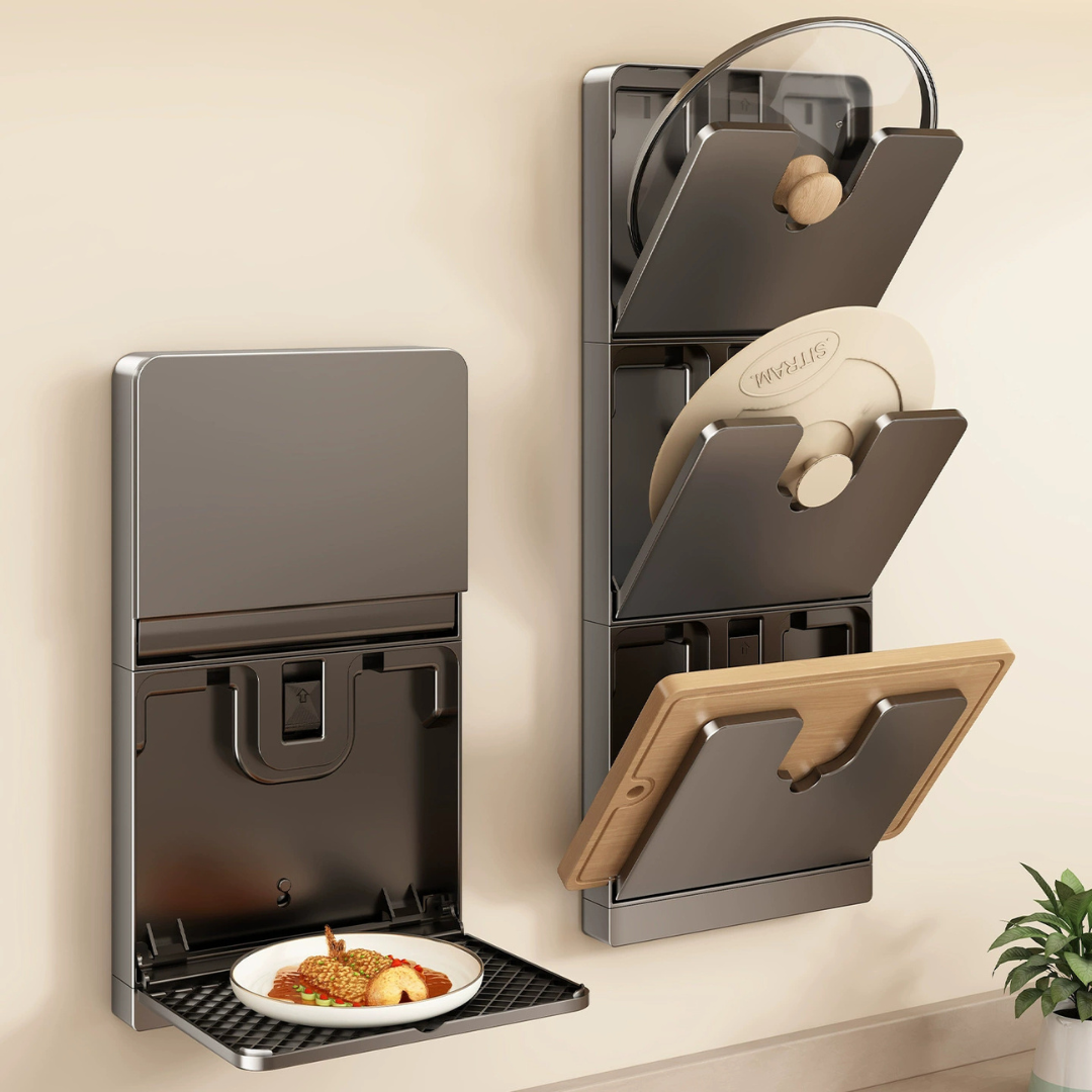 Multi Purpose Wall Mounted Foldable Kitchen Storage Rack