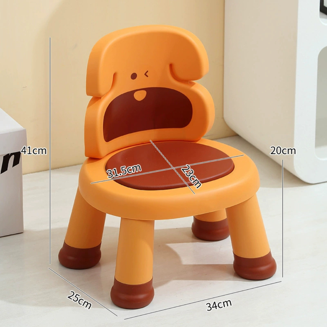 Kids Squeaky Plastic Chair with Comfortable Backrest and Anti Slip Base