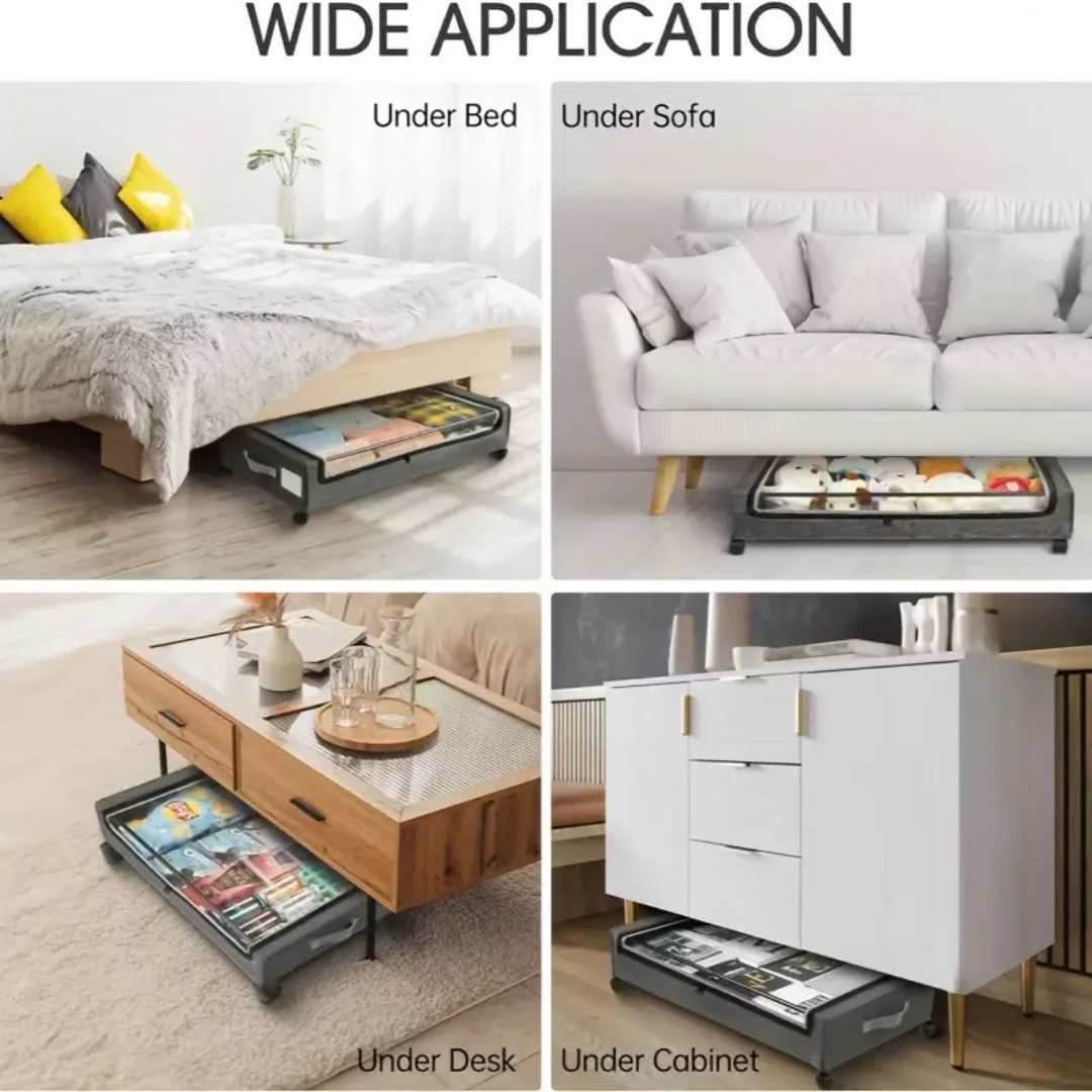 HOMERO Under Bed Rolling Drawer Large Capacity Storage Box
