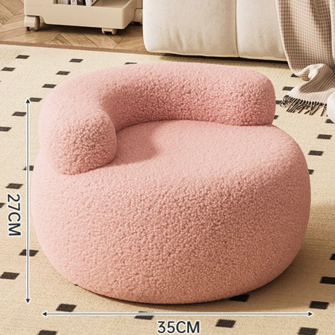 HOMERO Wooden Plush Multipurpose Compact Footstool Sofa