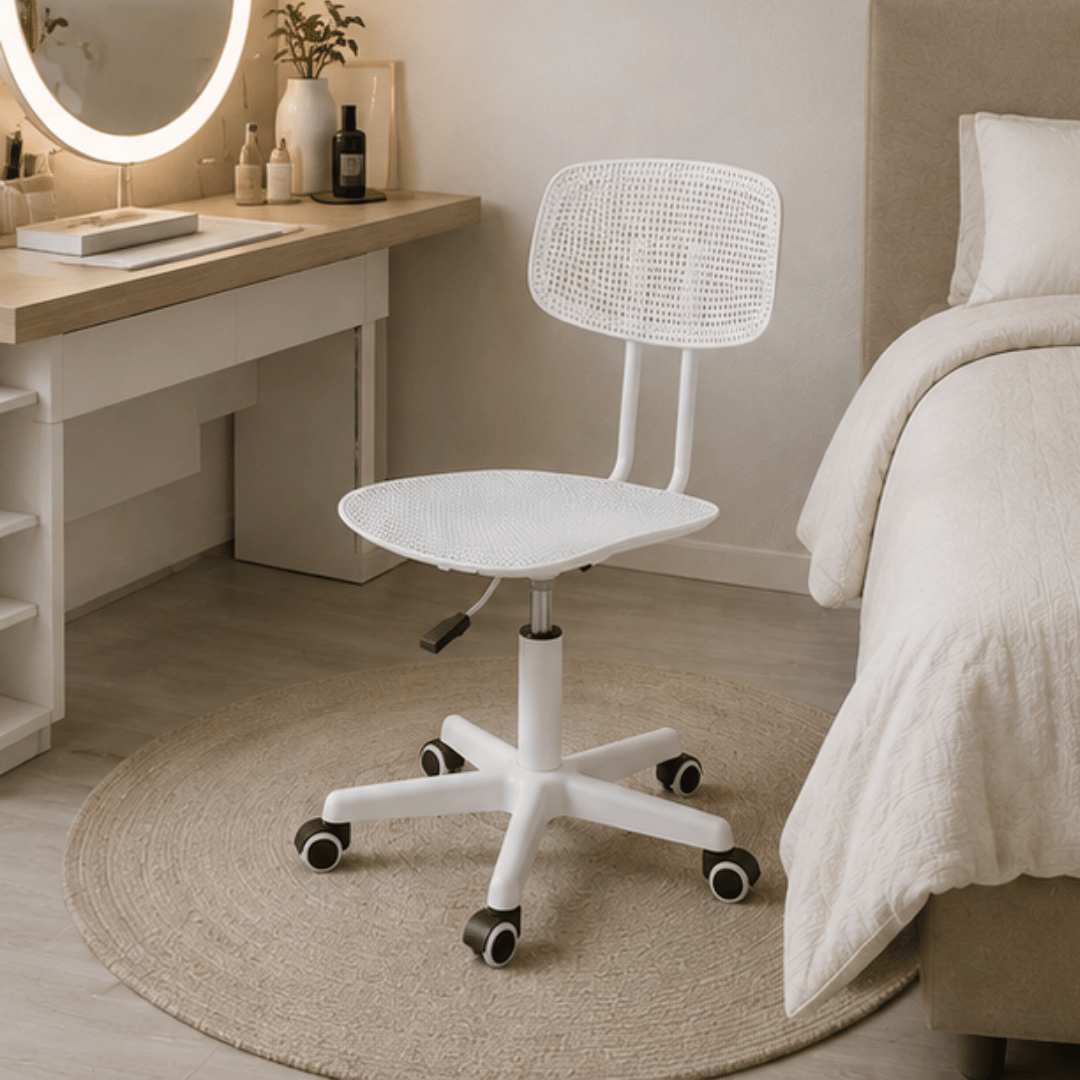 Ergonomic Armless Swivel Office Chair with Breathable Seat