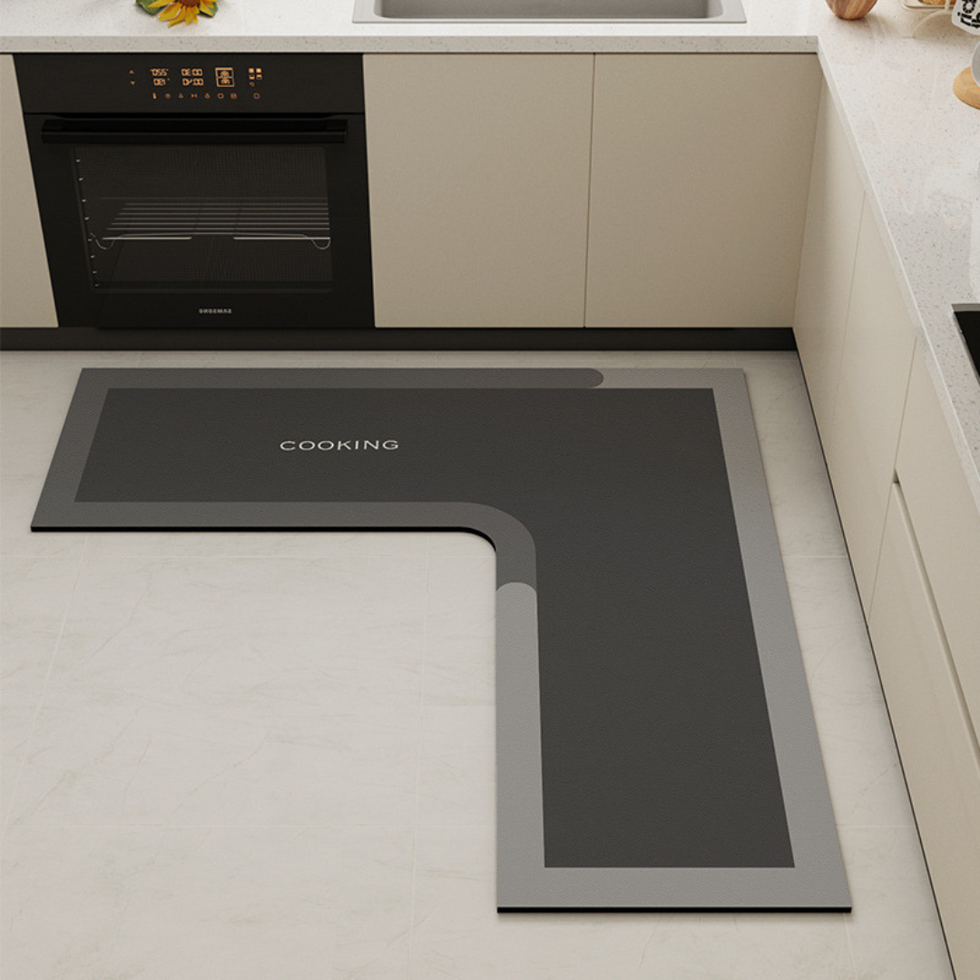 L-Shaped Water Absorbing Mat with Anti-Slip Design