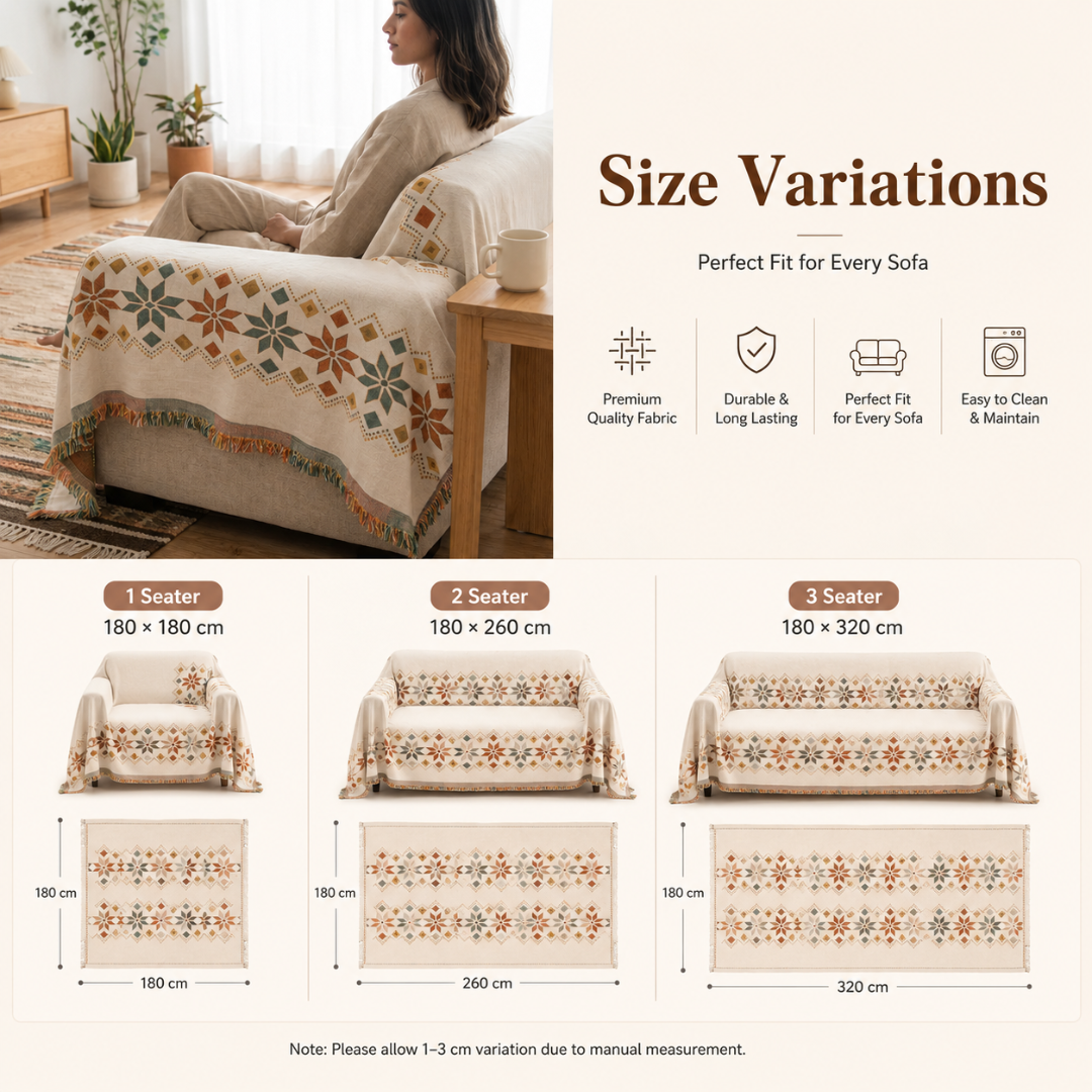 Unique Pattern Reversible Chenille Throw Sofa Cover