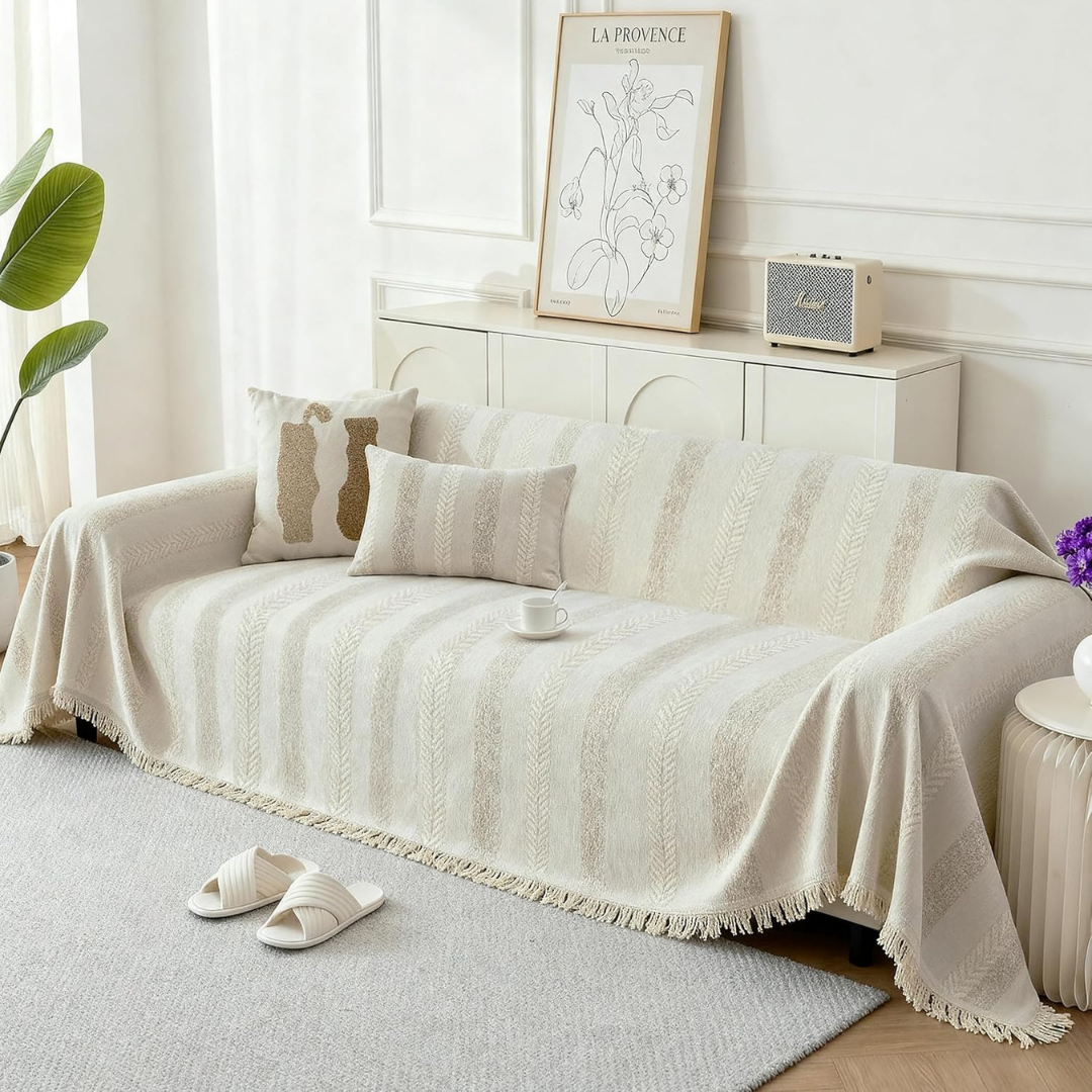 Luxury Reversible Wrinkle Resistant Throw Chenille Sofa Cover