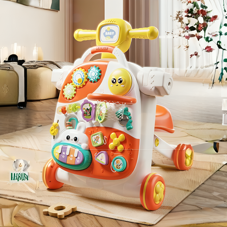 HOMERO 5 in 1 Multifunctional Activity Adjustable Height Baby Walker Learning Center