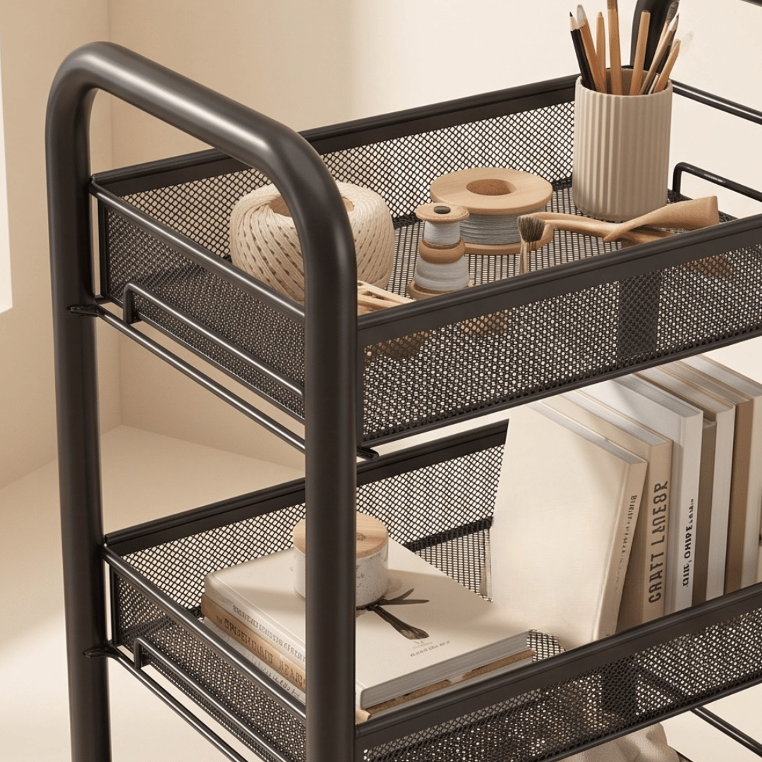 3-Tier Multipurpose Metal Rolling Storage Cart