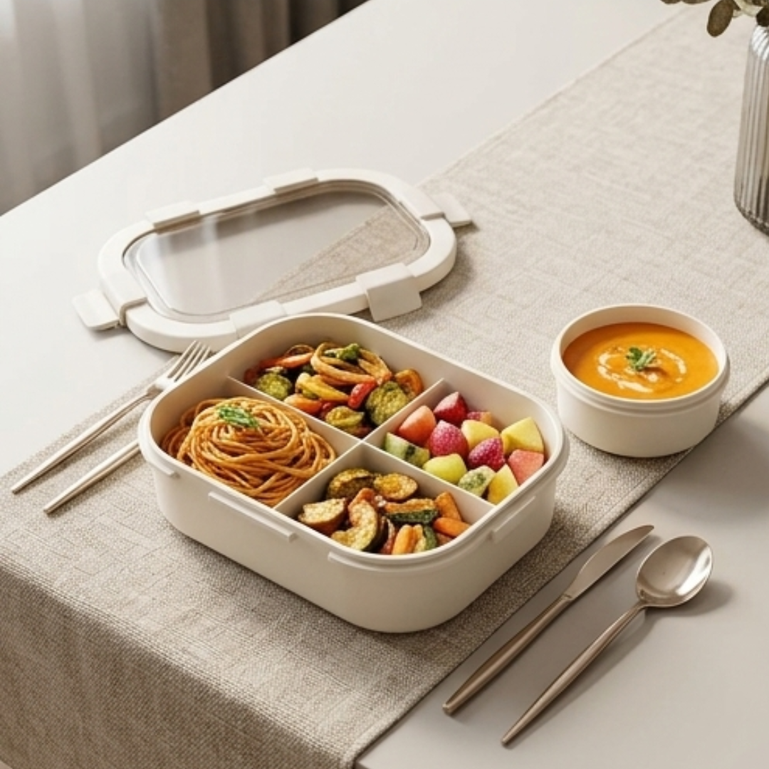 Premium Divided Airtight Leakproof Lunch Box with Soup Bowl
