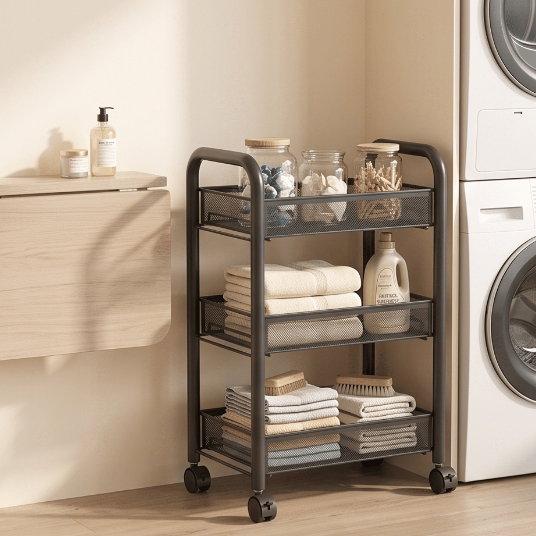 3-Tier Multipurpose Metal Rolling Storage Cart