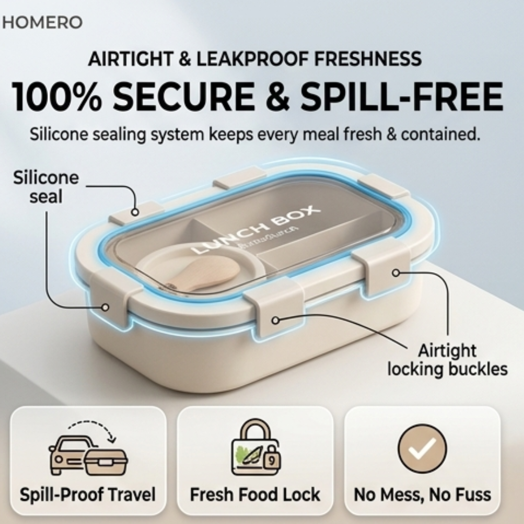Premium Divided Airtight Leakproof Lunch Box with Soup Bowl