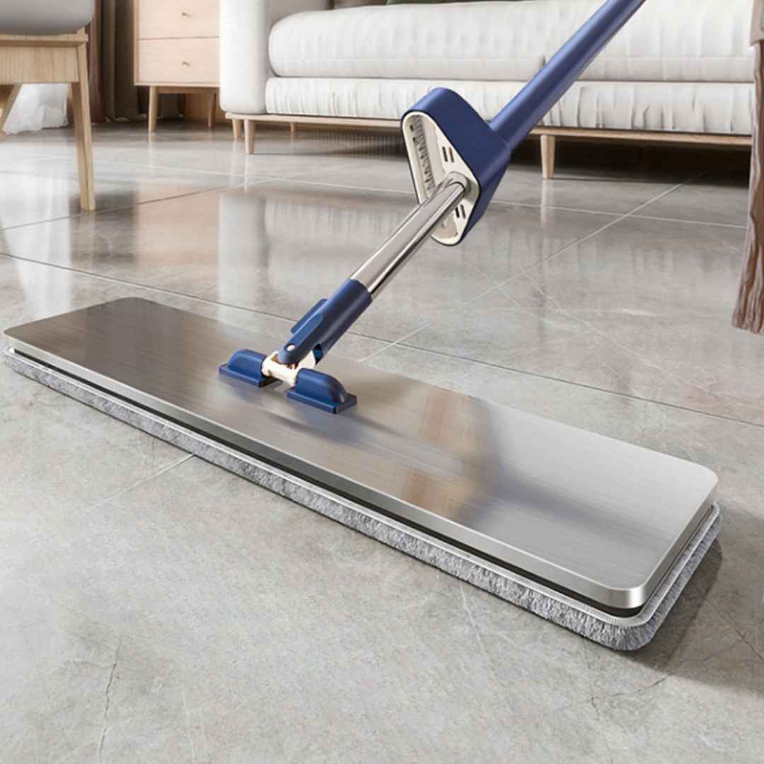 Hands Free 360° Rotating Flat Mop with Stainless Steel Handle