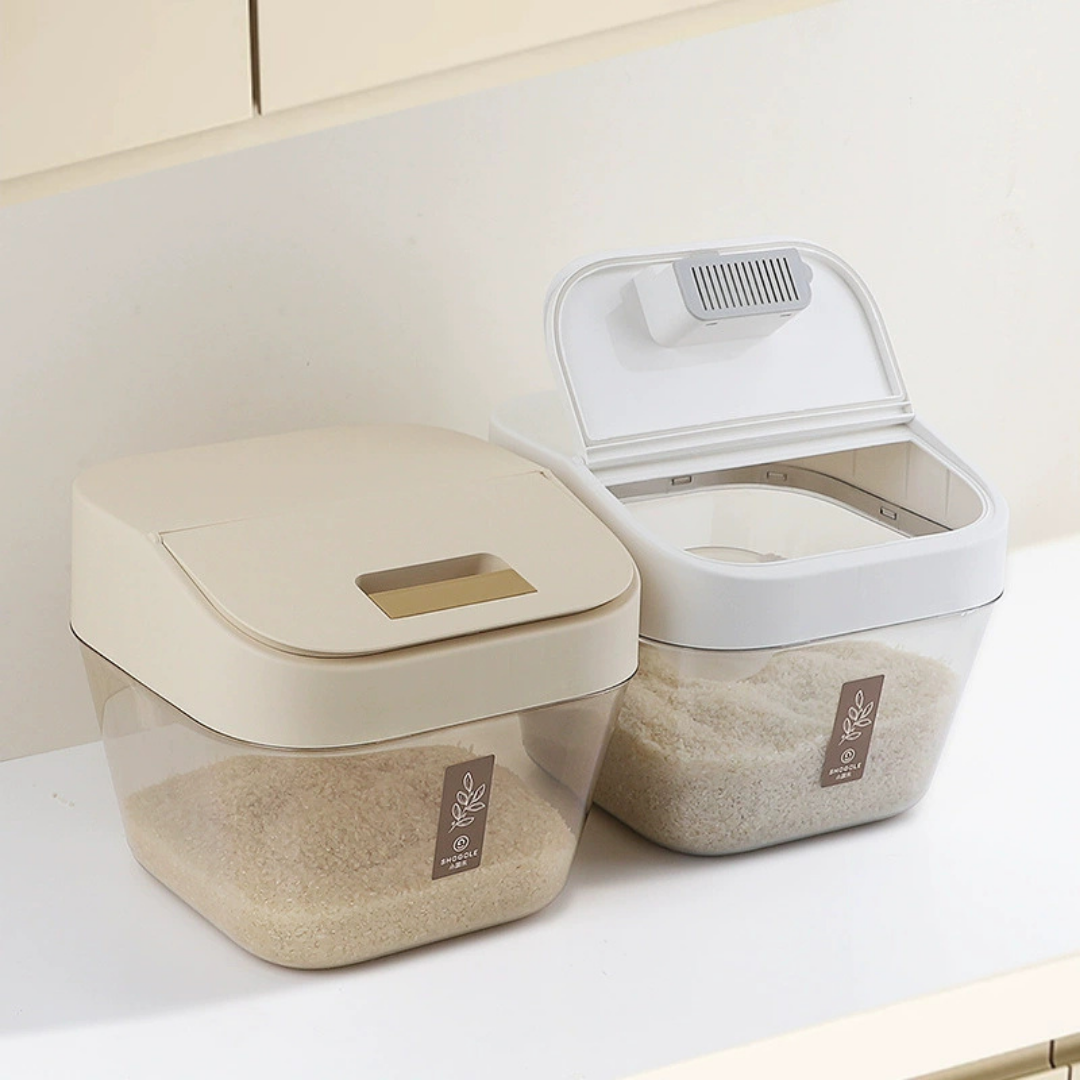 Airtight Transparent Rice Storage Container with Measuring Cup
