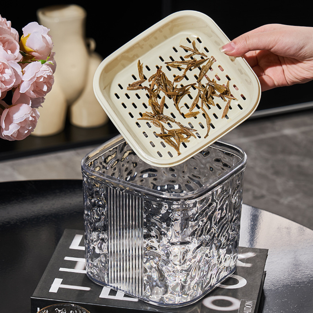 Multifunctional Desktop Can with Drain & Storage (Set of 2)
