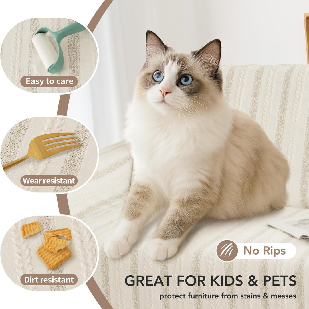 Luxury Reversible Wrinkle Resistant Throw Chenille Sofa Cover