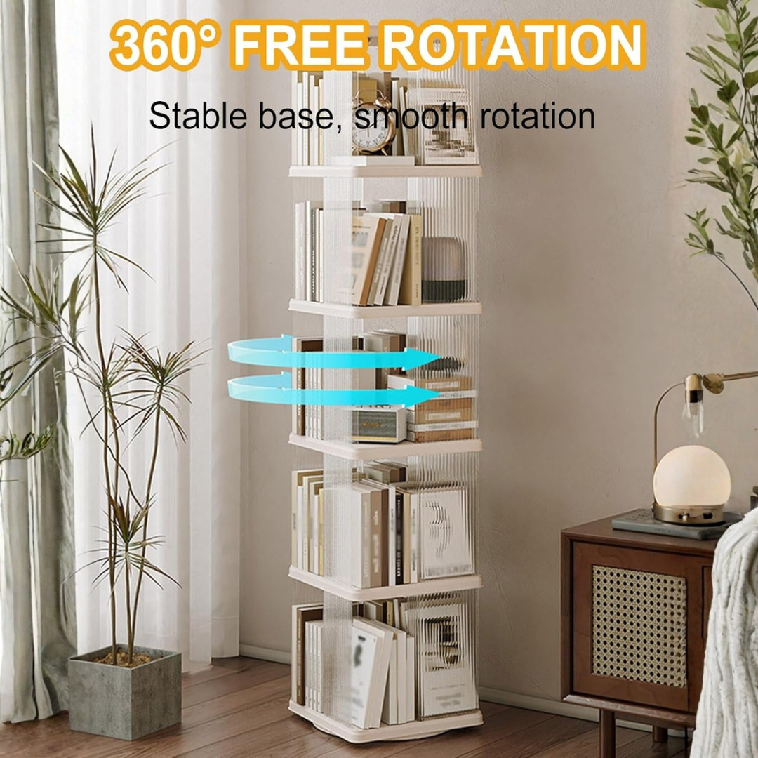 HOMERO 360° Rotating Modern ABS Storage Bookshelf for Home & Office