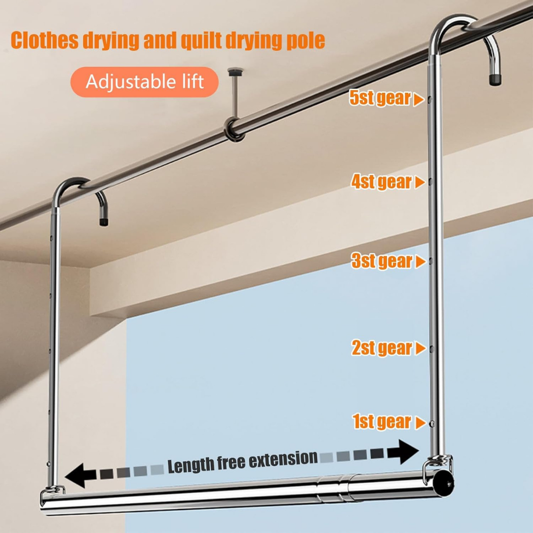 HOMERO 3-Level Extendable Stainless Steel Space Saving Clothes Airer