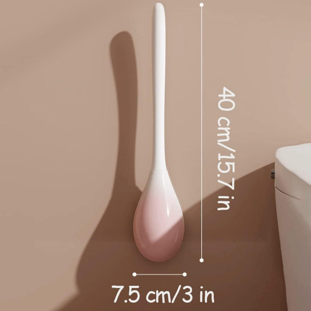 Automatic Open Close Soft Silicone Bristle Wall Mounted Toilet Brush Set