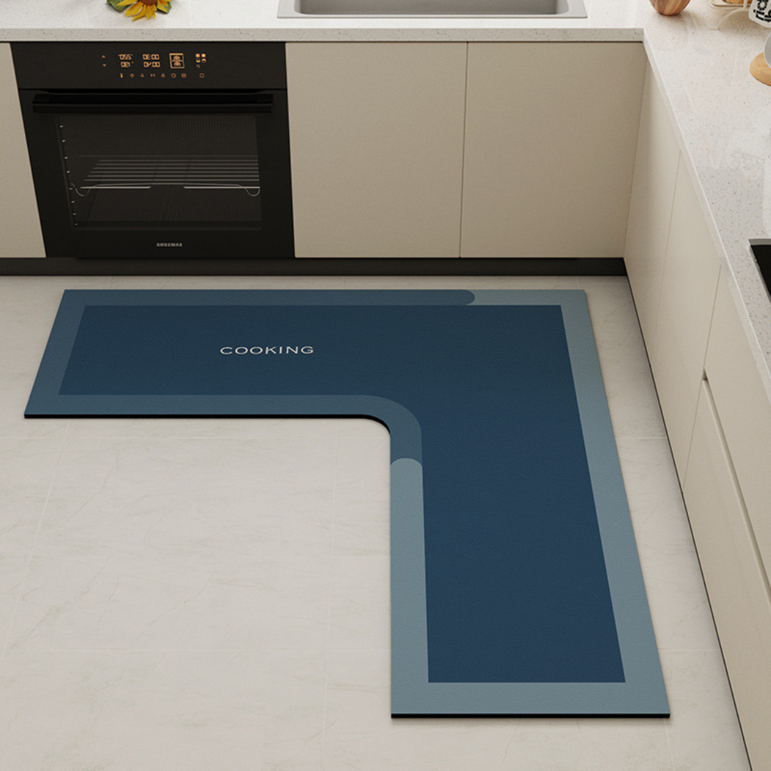 L-Shaped Water Absorbing Mat with Anti-Slip Design