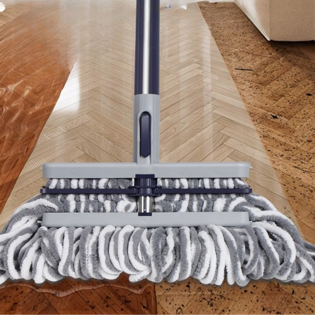 Stainless Steel Double Fold Absorbent Head Flat Floor Cleaning Mop