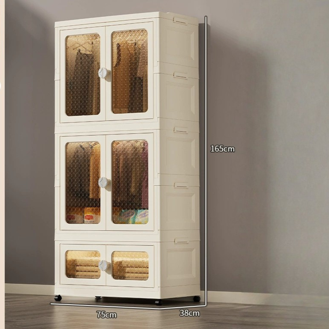 Premium Build Quality Foldable Storage Cabinet Wardrobe with Wheels