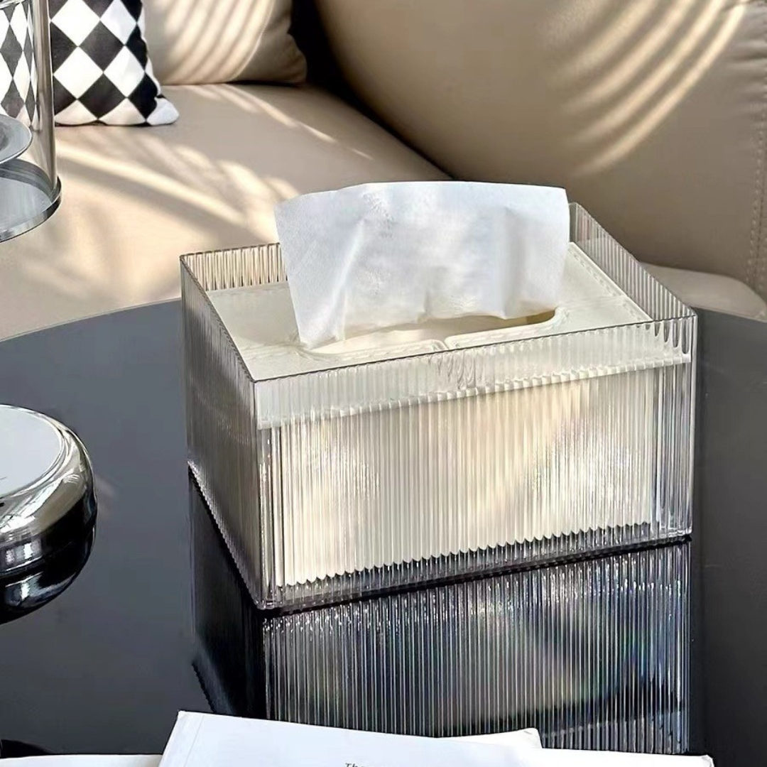 Elegant Transparent Window Tissue Box Cover