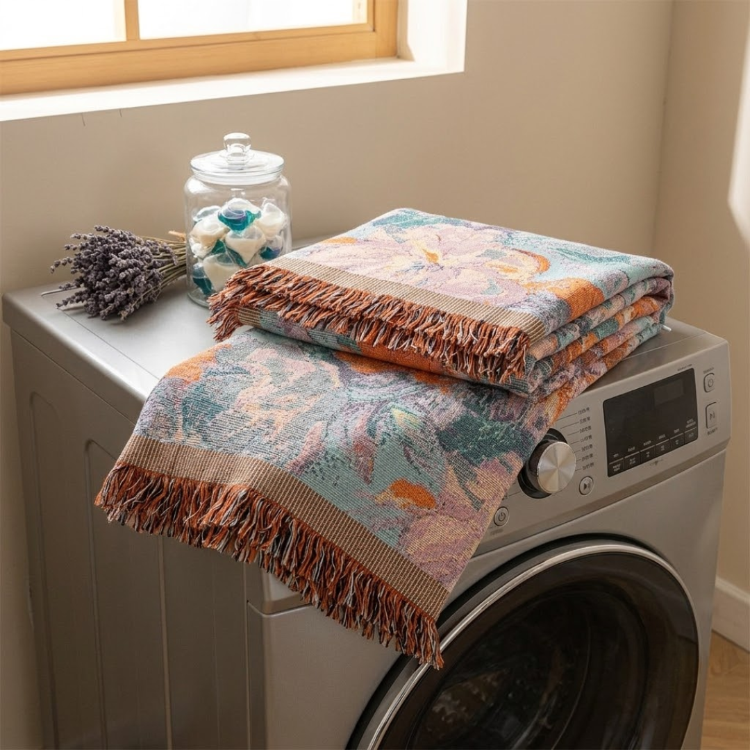 Luxury Floral Woven Multiuse Throw Sofa Cover