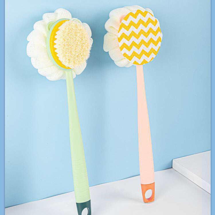 Double-Sided Wet and Dry Long Handle Shower Brush