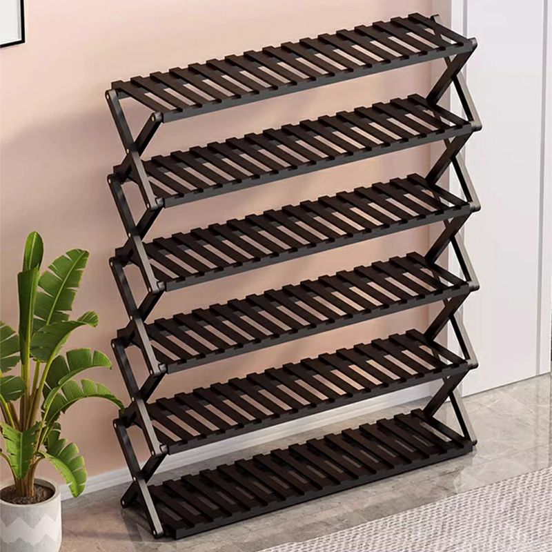 Foldable Space Saving Bamboo Multi Purpose Shoe Storage Rack