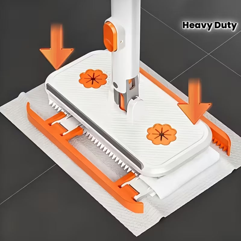 Dry Wet Cleaning Floor Mop with Flexible Clip and Washable Cloth