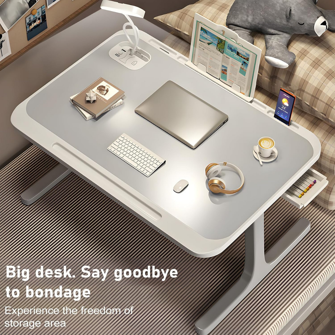 Homero Premium Foldable Bed Table Adjustable Height Multifunction Table with Light