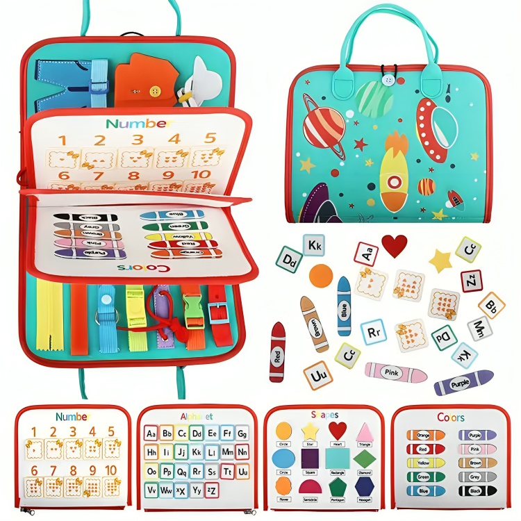 Homero Montessori Busy Board for Toddlers with Interactive Learning Activities