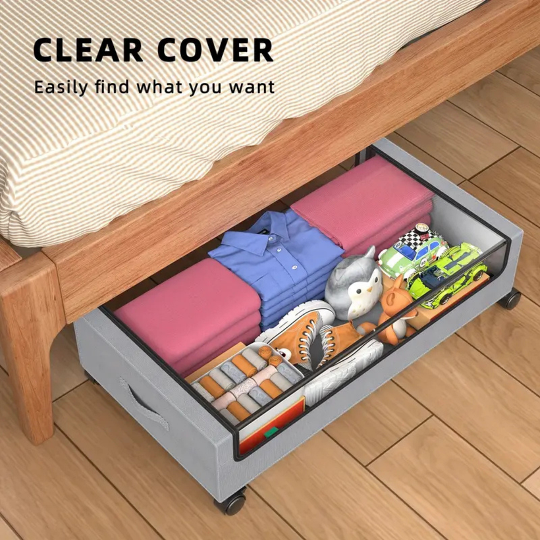 HOMERO Under Bed Rolling Drawer Large Capacity Storage Box