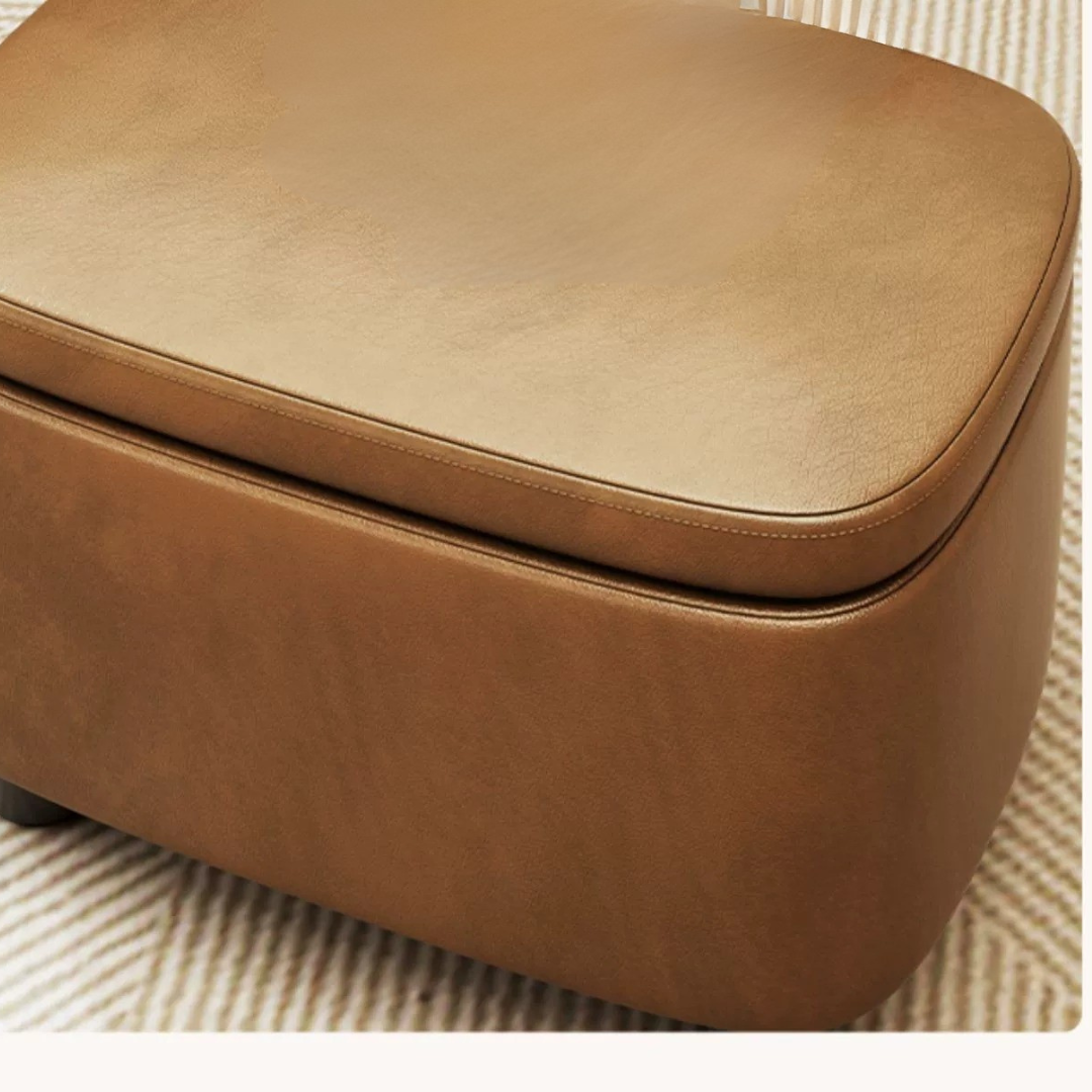 Homero Premium Storage Footstool with Nappa Leather