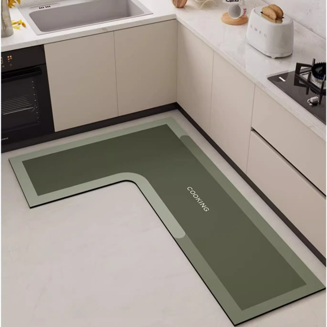 L-Shaped Water Absorbing Mat with Anti-Slip Design