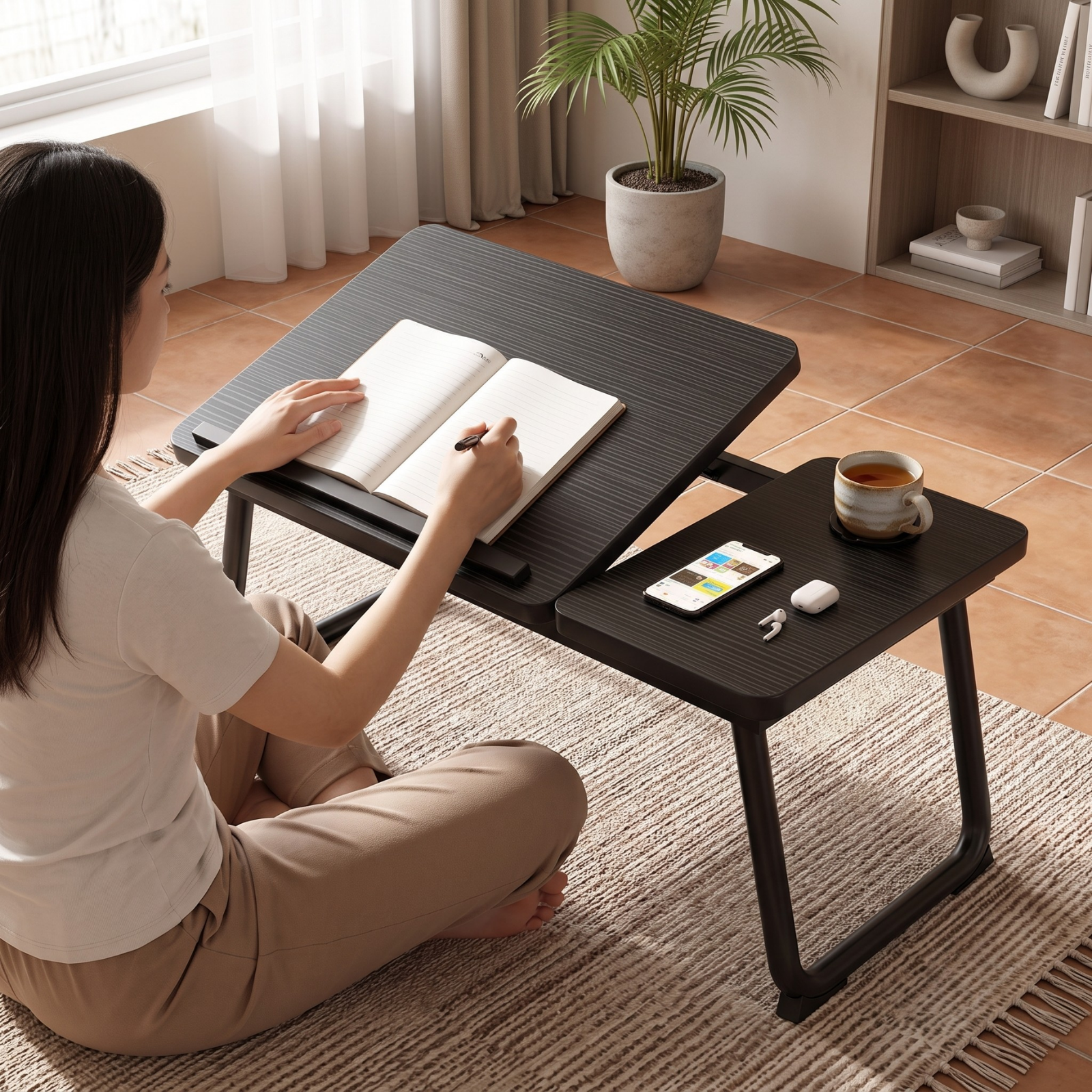 Multi Purpose Laptop Bed Adjustable Study Desk with Cup Holder