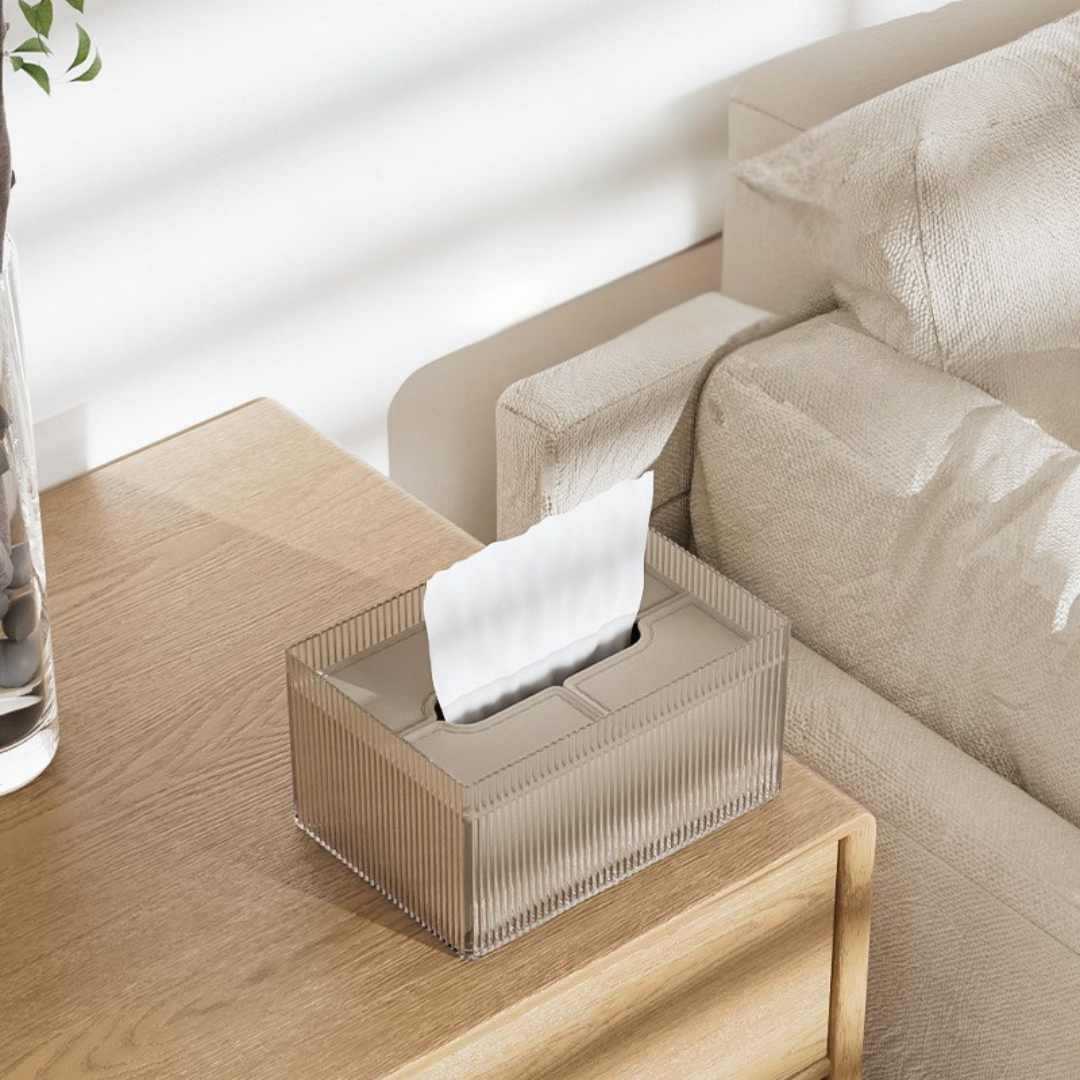 Elegant Transparent Window Tissue Box Cover