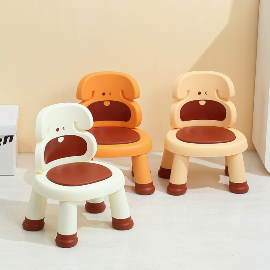 Kids Squeaky Plastic Chair with Comfortable Backrest and Anti Slip Base