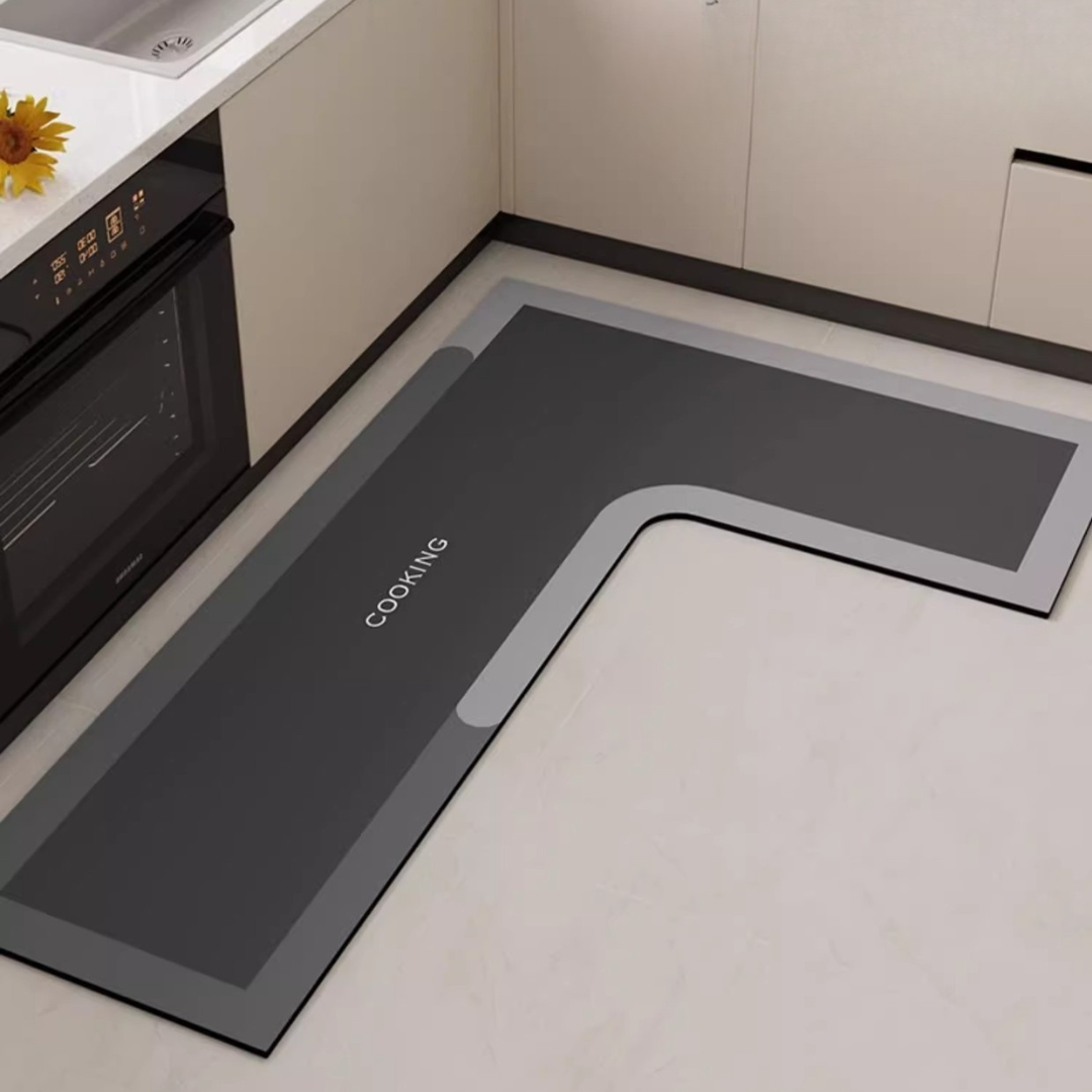 L-Shaped Water Absorbing Mat with Anti-Slip Design