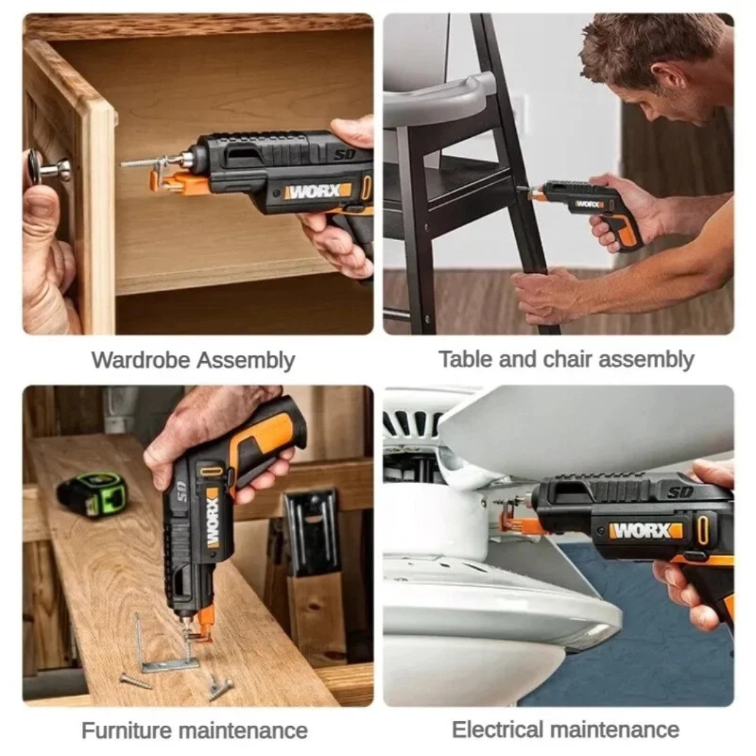 HOMERO Semi Automatic Cordless Electric Revolver Bit Storage 4V Lithium Power Screwdriver