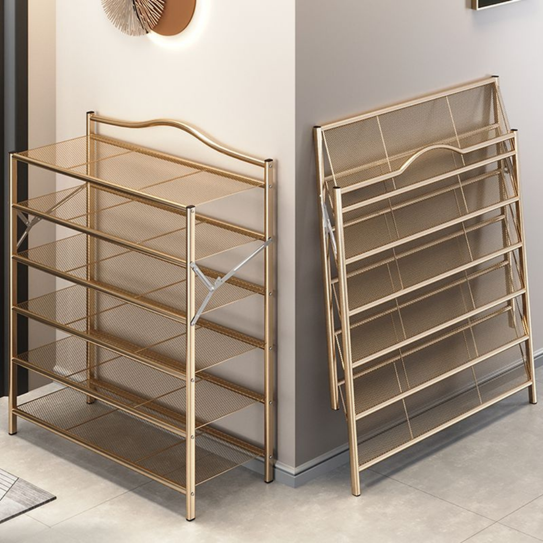 HOMERO Multi-Purpose Foldable Spacious & Practical Storage Organizer Metal Shoe Rack