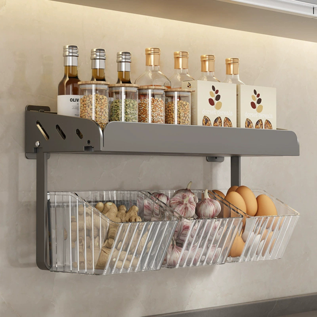Carbon Steel Acrylic Spice Rack Kitchen Organizer