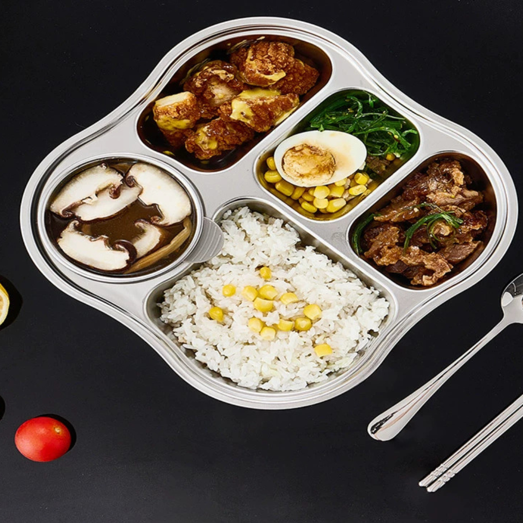 Homero 5 Compartment 316 Stainless Steel Antibacterial Bento Lunch Box