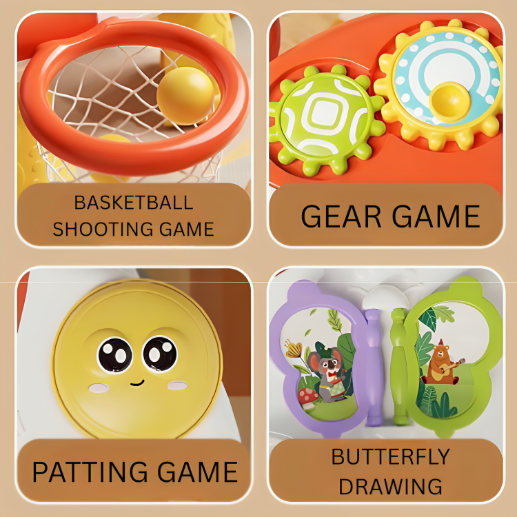 HOMERO 5 in 1 Multifunctional Activity Adjustable Height Baby Walker Learning Center