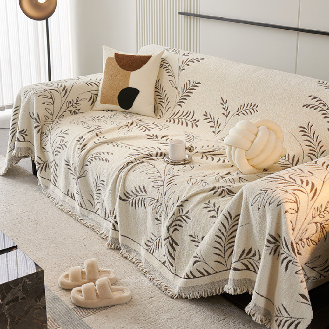 Elegant Reversible Anti Slip Chenille Fabric Sofa Cover